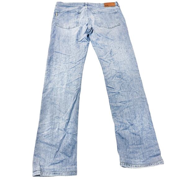 Paige Lennox Light Wash Denim Jeans Slim Straight Jeans Zip Fly Size 32 - Picture 3 of 7